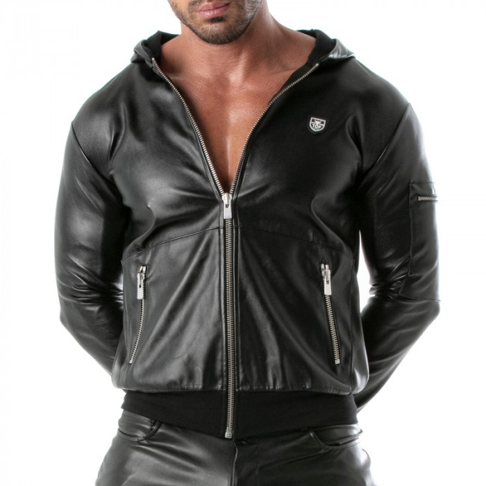 Jacket of the brand TOF PARIS - Tof Paris Faux Leather Hooded Jacket - Ref : TOF348N