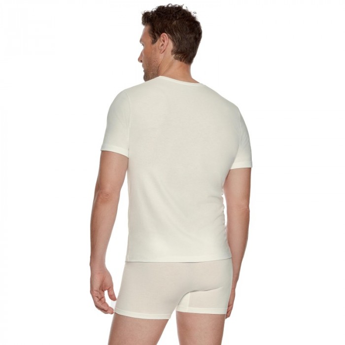 Thermal underwear of the brand IMPETUS - Short-sleeved T-shirt in Lyocell Wool - white - Ref : IM132120100 WT68