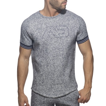 Gesprenkelter Pullover - T-Shirt navy
