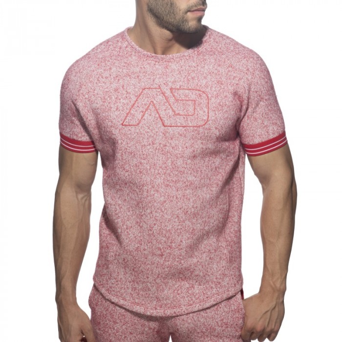 Manches courtes de la marque ADDICTED - T-shirt Mottled Jumper - rouge - Ref : AD1211 C06