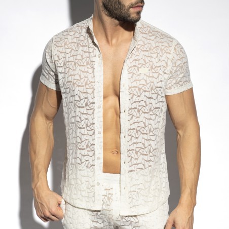 Camicia manica corta spider - avorio