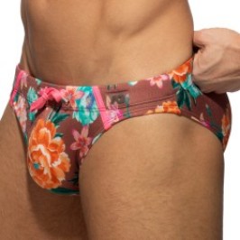 Swim Briefs Roses - brown