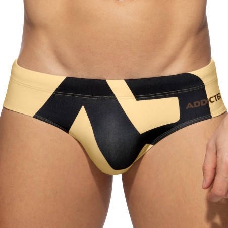 Badehose Logo extra groß - beige