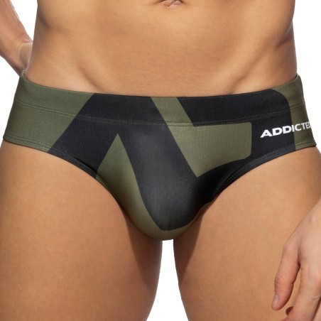 Slip de bain logo extra large - kaky