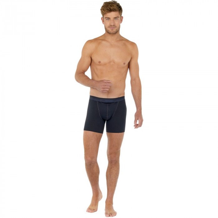 Pantaloncini boxer, Shorty del marchio HOM - Boxer HO1 lungo Classico - blu navy - Ref : 359519 00RA