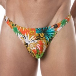 Slip de bain de la marque TOF PARIS - String de bain Tof Paris Baroque - orange - Ref : TOF375O