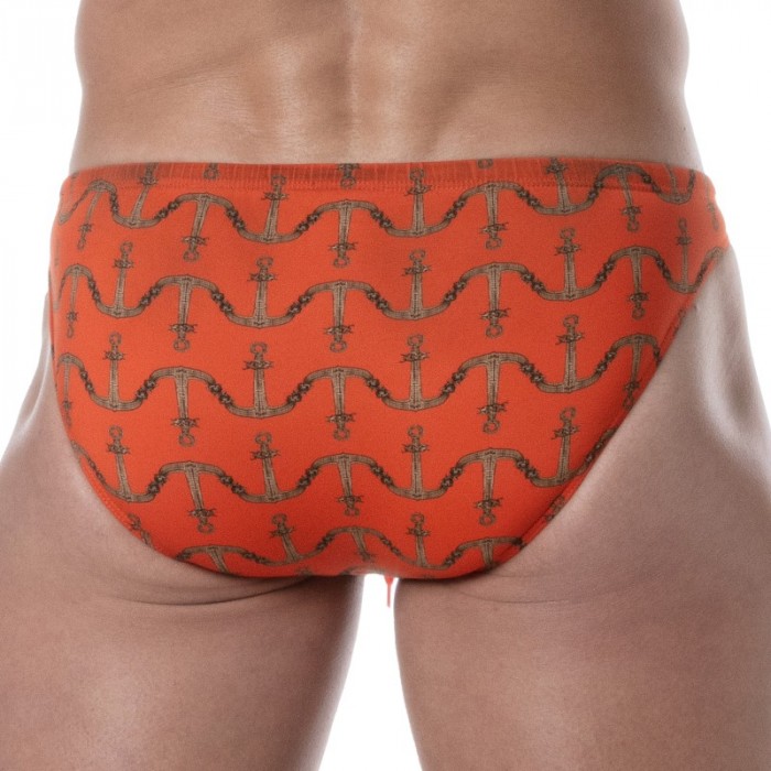 Slip de bain de la marque TOF PARIS - Mini Slip de bain Tof Paris Print - orange - Ref : TOF384O