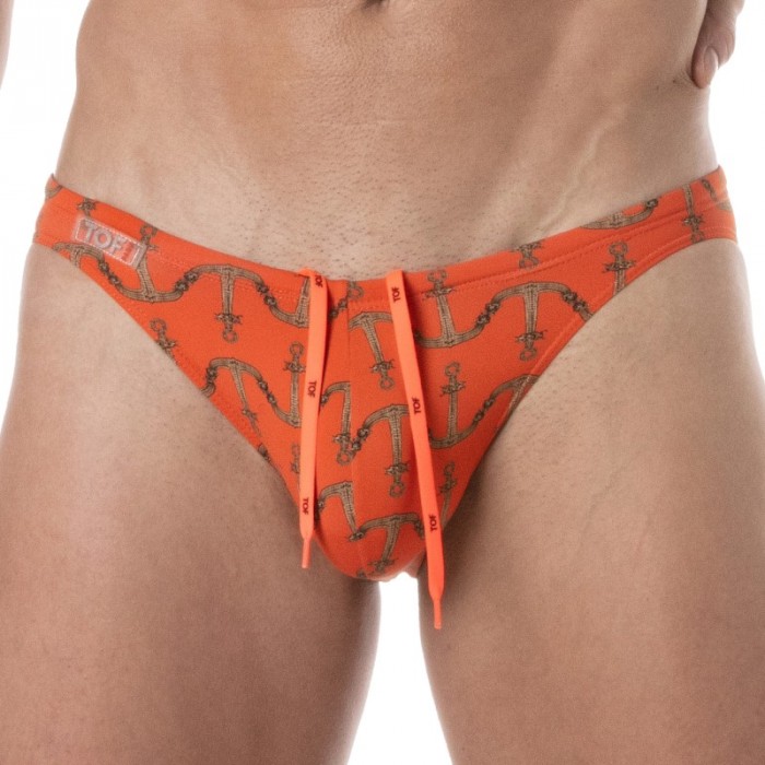 Bath Brief of the brand TOF PARIS - Mini Swim Briefs Tof Paris Print - orange - Ref : TOF384O