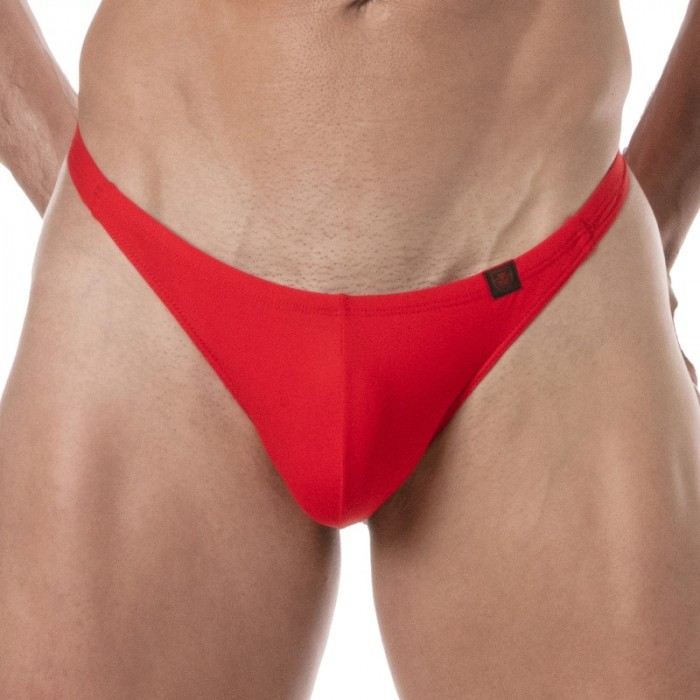 Slip de bain de la marque TOF PARIS - String de bain Tof Paris Plain - rouge - Ref : TOF380R