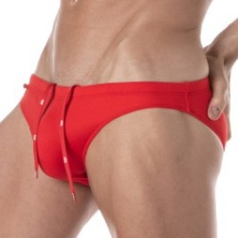 Slip de bain de la marque TOF PARIS - Mini Slip de bain Tof Paris Plain - rouge - Ref : TOF379R