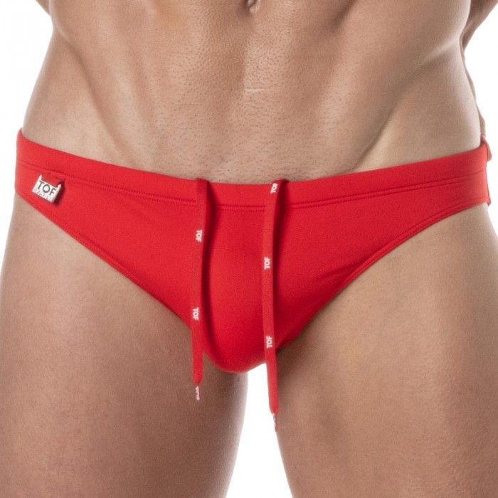 Bath Brief of the brand TOF PARIS - Mini Swim Briefs Tof Paris Plain - red - Ref : TOF379R