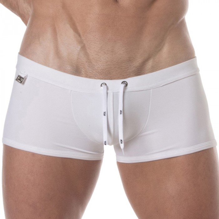 Boxer corti, bagno Shorty del marchio TOF PARIS - Costume da bagno Tof Paris Plain - bianco - Ref : TOF378B