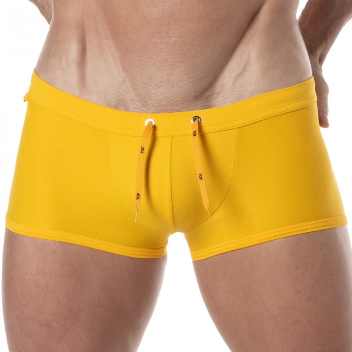 Calzoncillos Boxer, baño Shorty de la marca TOF PARIS - Bóxers de baño Tof Paris Plain - amarillo - Ref : TOF378J