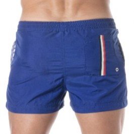 Bath Shorts of the brand TOF PARIS - Tof Paris mid-thigh swim shorts with tricolor stripe - royal blue - Ref : TOF377BUR