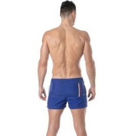 Short de bain de la marque TOF PARIS - Short de bain mi-cuisse Tof Paris à bande tricolore - bleu royal - Ref : TOF377BUR