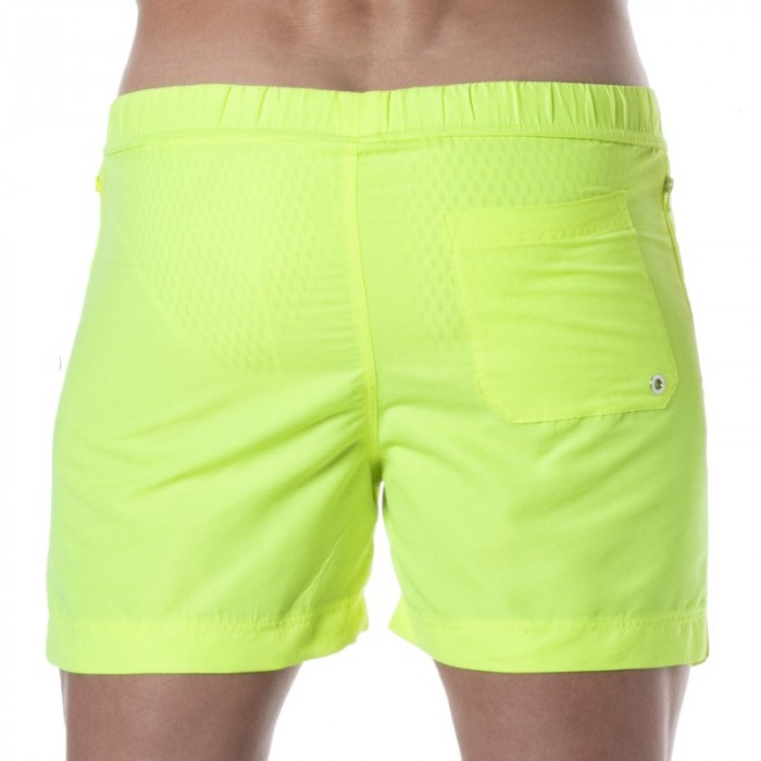 Shorts de baño de la marca TOF PARIS - Shorts de baño largo Tof Paris Neon - amarillo - Ref : TOF383J