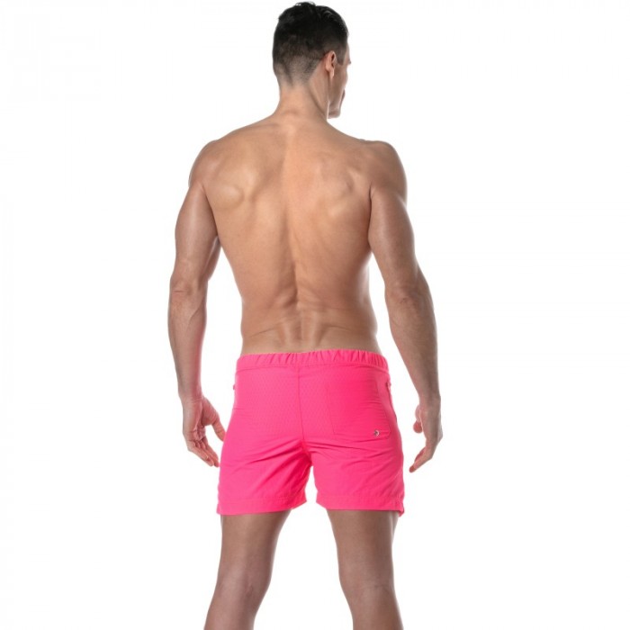 Shorts de baño de la marca TOF PARIS - Shorts de baño largo Tof Paris Neon - rosa - Ref : TOF383P