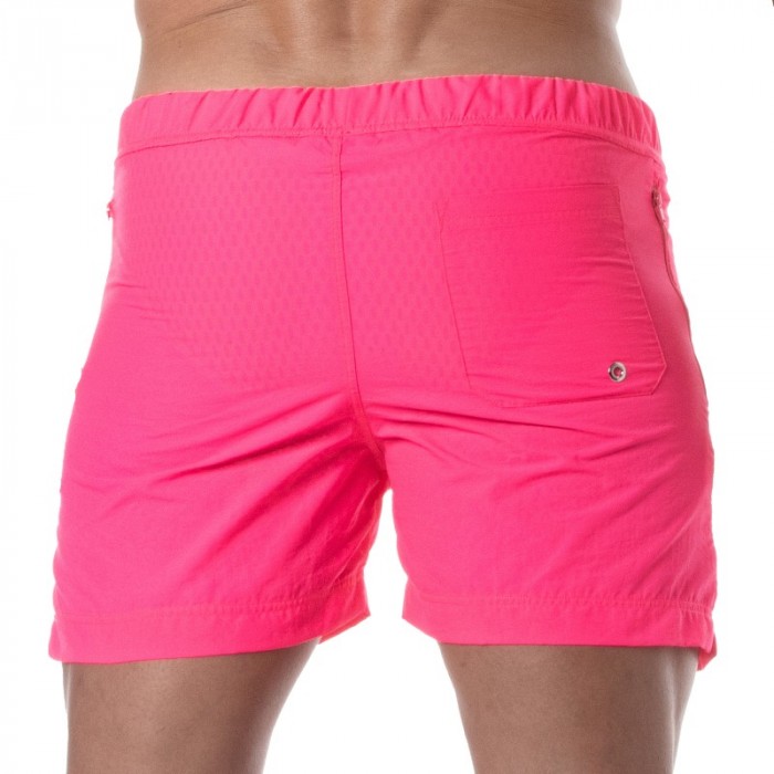 Shorts de baño de la marca TOF PARIS - Shorts de baño largo Tof Paris Neon - rosa - Ref : TOF383P