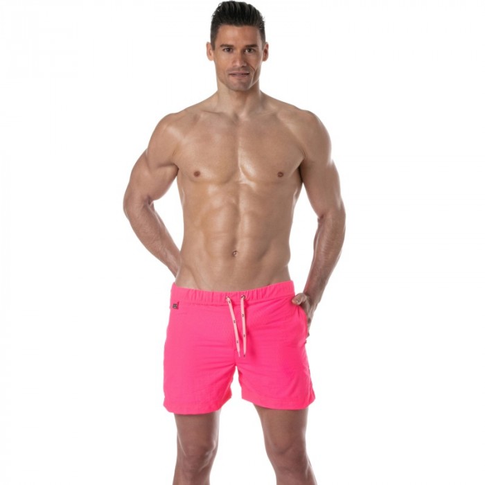 Badehosen der Marke TOF PARIS - Tof Paris Lange Badeshorts Neon - rosa - Ref : TOF383P