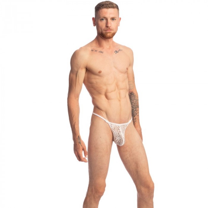 Thong of the brand L HOMME INVISIBLE - Plume d Argent - String Striptease - Ref : UW08 PLU Y61