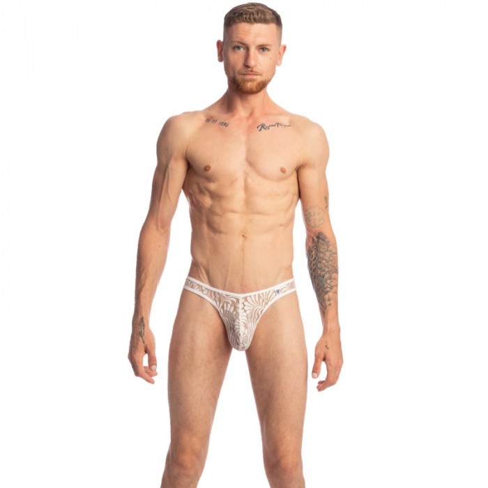 String de la marque L HOMME INVISIBLE - Plume D Argent - String Bikini - Ref : UW07 PLU Y61