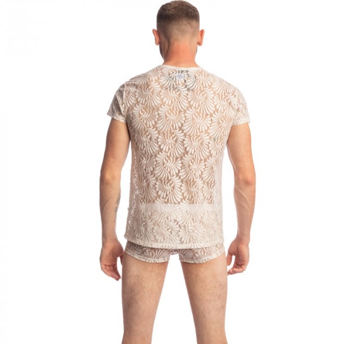 Maniche del marchio L HOMME INVISIBLE - Plume D Argent - T-shirt con scollo a V - Ref : MY92 PLU Y61