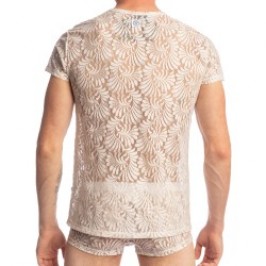 Mangas cortas de la marca L HOMME INVISIBLE - Plume D Argent - Camiseta con cuello de pico - Ref : MY92 PLU Y61