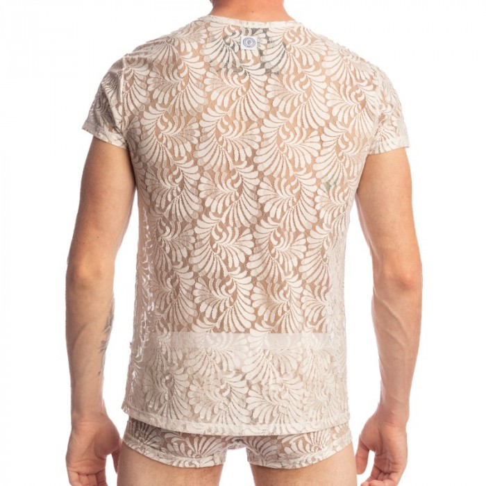 Maniche del marchio L HOMME INVISIBLE - Plume D Argent - T-shirt con scollo a V - Ref : MY92 PLU Y61