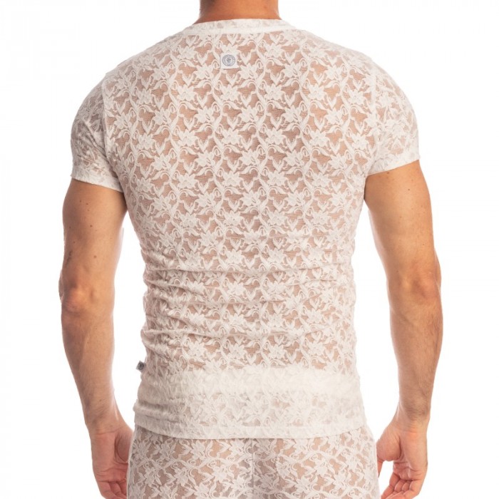 Manches courtes de la marque L HOMME INVISIBLE - White Lotus - T-shirt Col V - Ref : MY73 LOT 002