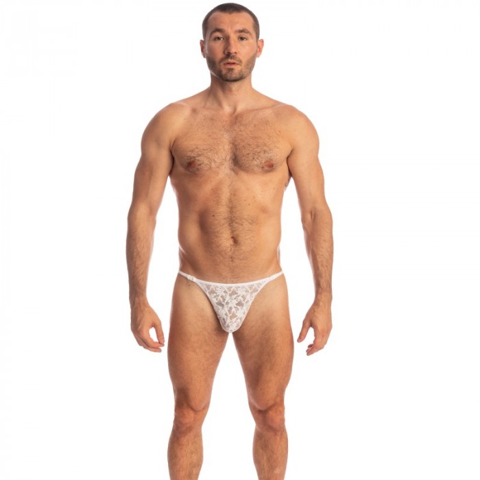 Thong of the brand L HOMME INVISIBLE - White Lotus - String Striptease - Ref : MY83 LOT 002