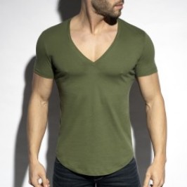 Deep T-Shirt V-Neck - khaki