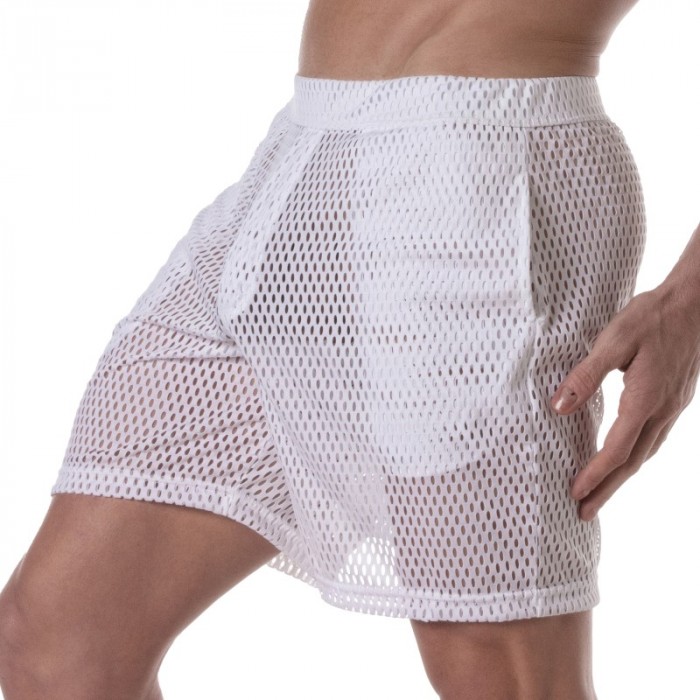 Short de la marque TOF PARIS - Short long Tof Paris See Through - blanc - Ref : TOF390B