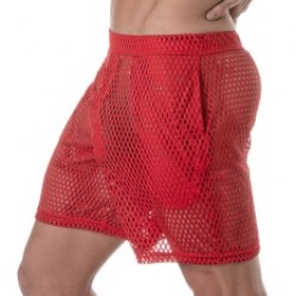 Short de la marque TOF PARIS - Short long Tof Paris See Through - rouge - Ref : TOF390R