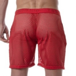 Short of the brand TOF PARIS - Tof Paris See Through Long Shorts - red - Ref : TOF390R