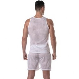 Tirantes de la marca TOF PARIS - Camiseta sin mangas Tof Paris See Through - blanco - Ref : TOF392B