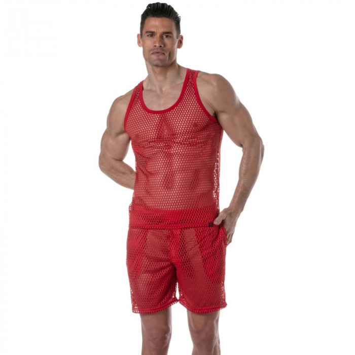 Tank top of the brand TOF PARIS - Tof Paris See Through Tank Top - red - Ref : TOF392R