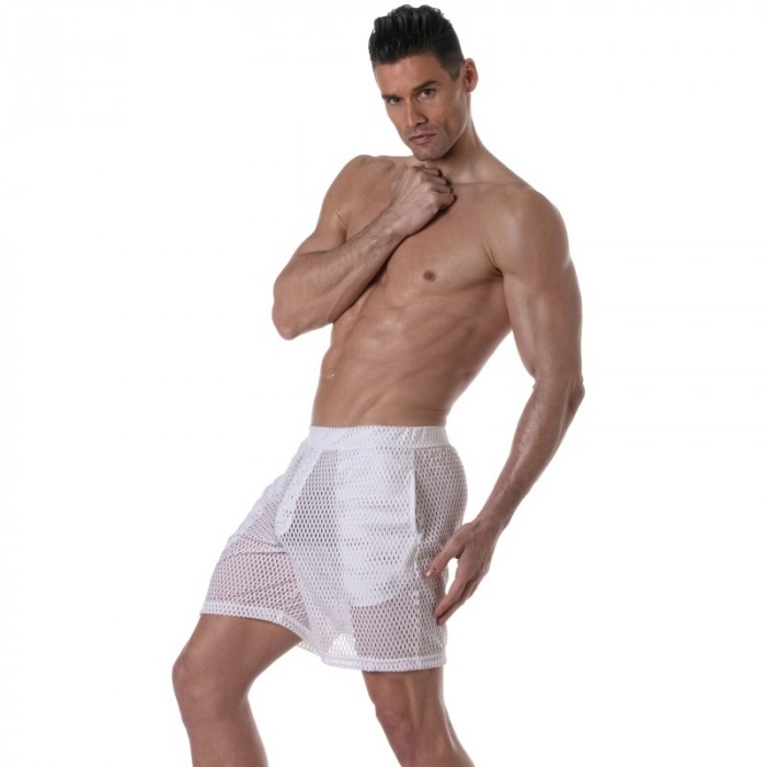 Short of the brand TOF PARIS - Tof Paris See Through Long Shorts - white - Ref : TOF390B