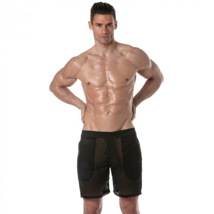 Short of the brand TOF PARIS - Tof Paris See Through Long Shorts - black - Ref : TOF390N