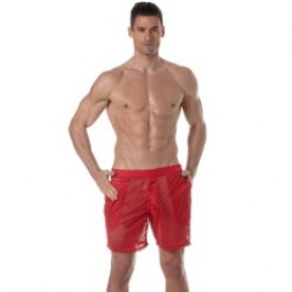 Short of the brand TOF PARIS - Tof Paris See Through Long Shorts - red - Ref : TOF390R