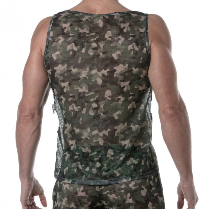 Tirantes de la marca TOF PARIS - Camiseta sin mangas Tof Paris See Through - camo - Ref : TOF393CK