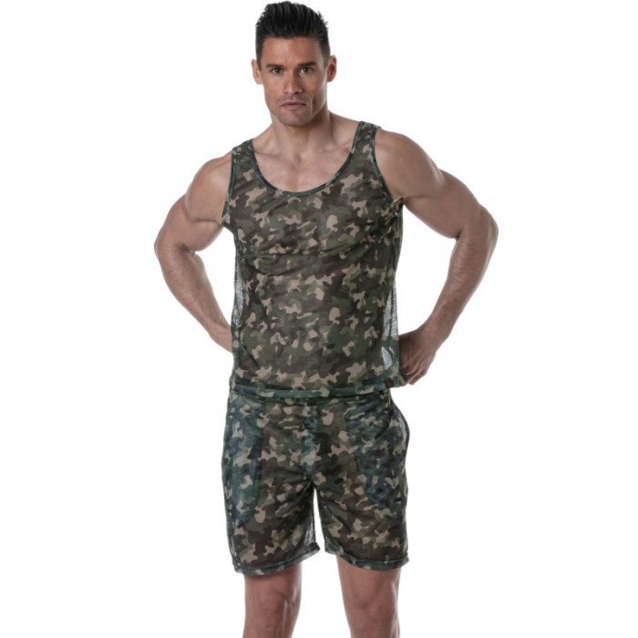 Tank top of the brand TOF PARIS - Tof Paris See Through Tank Top - camo - Ref : TOF393CK