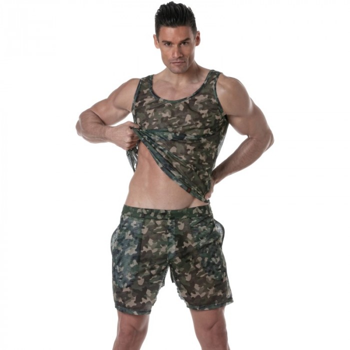 Breve del marchio TOF PARIS - Pantaloncini lunghi Tof Paris See Through - camo - Ref : TOF391CK