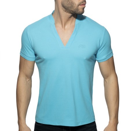 Polo Shirt AD V-neck - turquoise