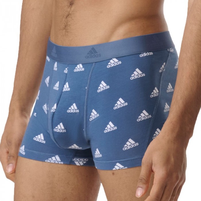 Packs of the brand ADIDAS - Adidas Sport - Active Flex Cotton 2-Pack Black & Blue Logo Boxer Briefs - Ref : IB01 0925