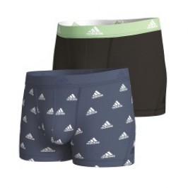 Packs der Marke ADIDAS - Adidas Sport - Active Flex Baumwolle 2er-Pack Boxershorts mit schwarzem und blauem Logo - Ref : IB01 09
