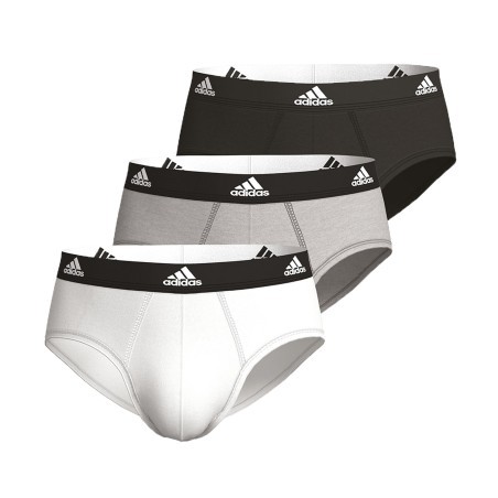 3er-Set Active Flex Baumwoll-Slip Adidas - schwarz, grau und weiß