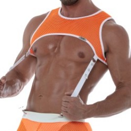 Geschirr der Marke TOF PARIS - Tof Paris Orange Neon Mesh Harness - Ref : TOF242OF