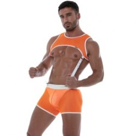 Geschirr der Marke TOF PARIS - Tof Paris Orange Neon Mesh Harness - Ref : TOF242OF