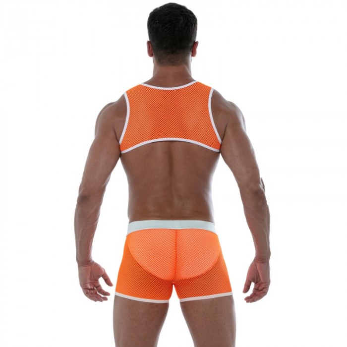 Geschirr der Marke TOF PARIS - Tof Paris Orange Neon Mesh Harness - Ref : TOF242OF