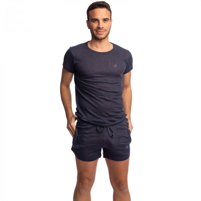 Breve del marchio L HOMME INVISIBLE - Nieuport Navy - Pantaloncini corti Lounge L Homme Invisible - Ref : RW29 NIE M47